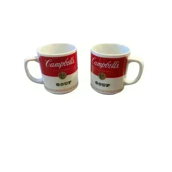 Vintage 1981 Campbell's Soup Mug Set by Corning - Red & White (2) - Picture 1 of 6